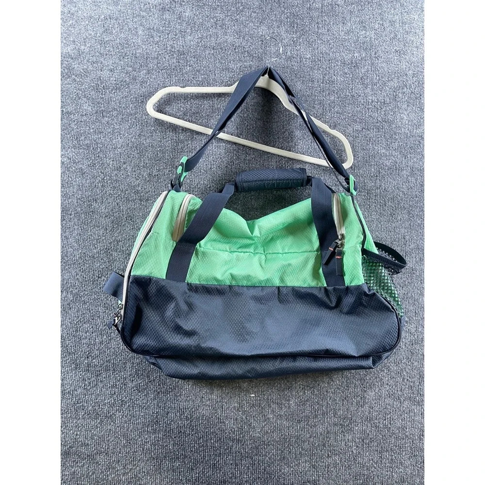 Adidas Duffel Bag Green Navy Blue Ripstop Gym Travel Bag Iridescent Logo 19in